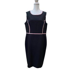 Sleeveless Black Dress with Soft Pink Contrast · Size 16 · Plus Size